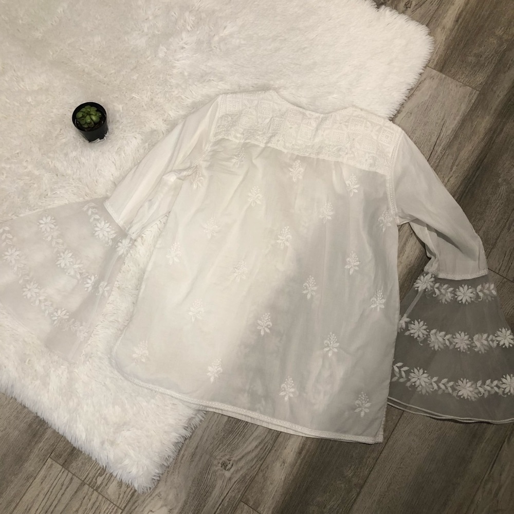 Calypso St. Barth White Embroidered Boho Top XS - Picture 7 of 8